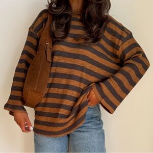 THE HENLEY STRIPE TOP! Boutique purchase! Cozy and cute! New! M